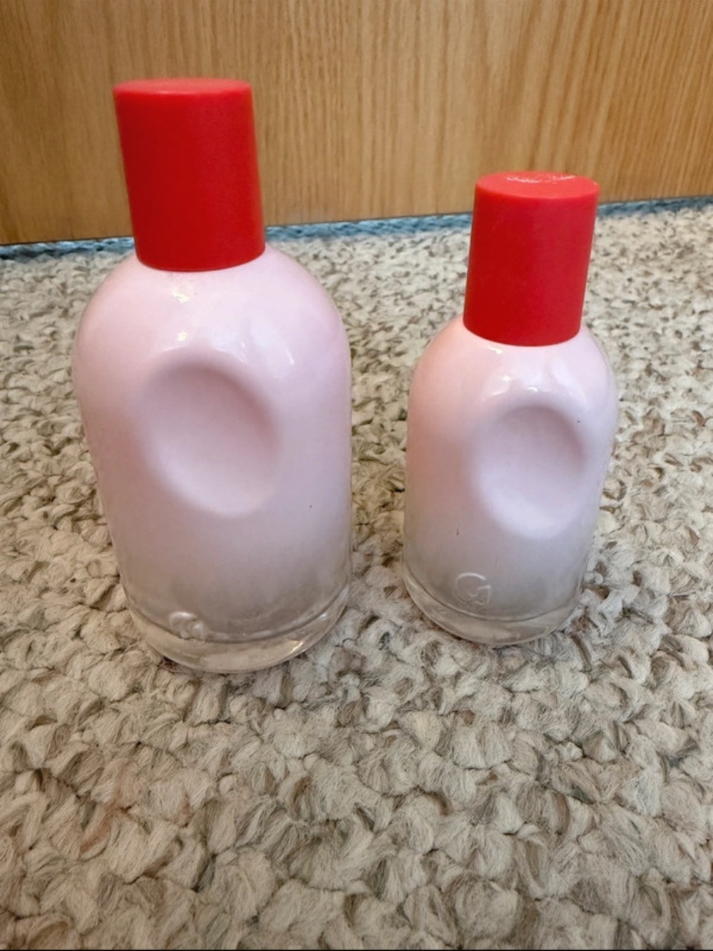Glossier Pink Body Lotion with Red Cap Duo
